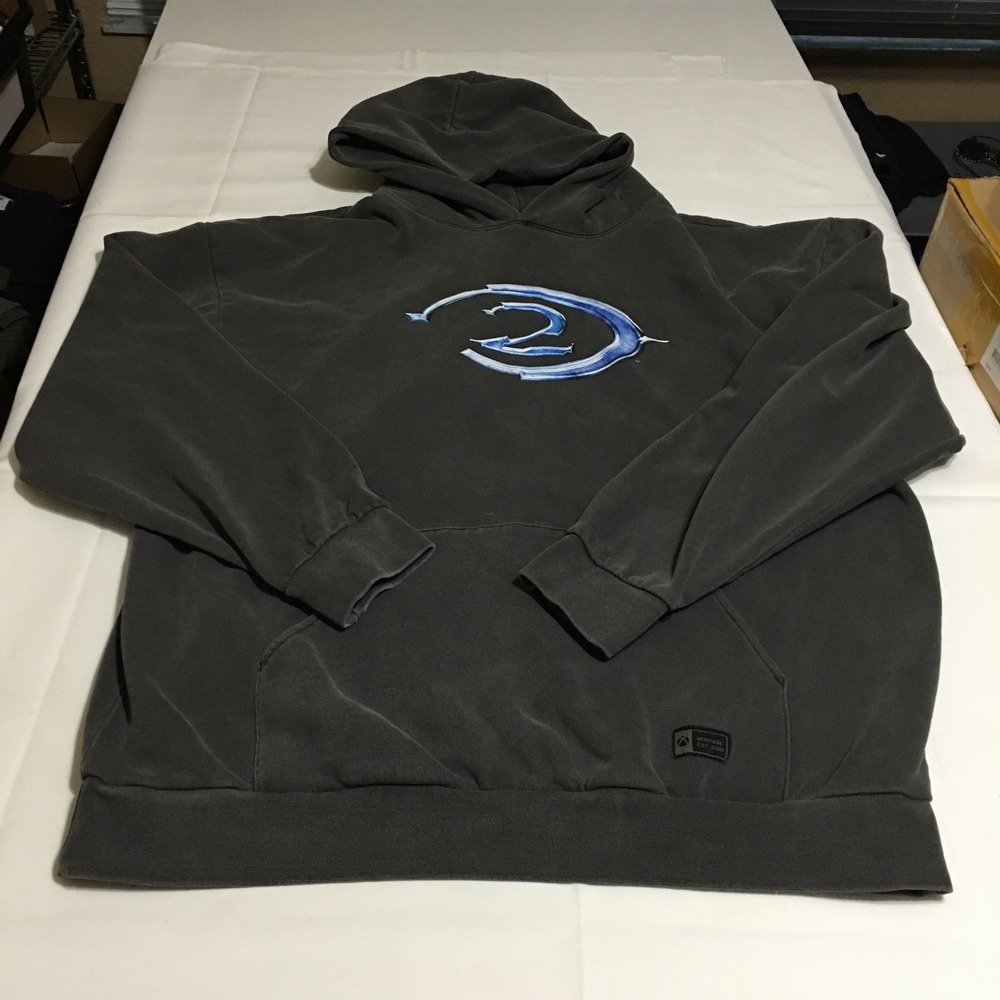Halo 2 Hoodie Men 3XL Grey Xbox Master Chief Graphic Pullover